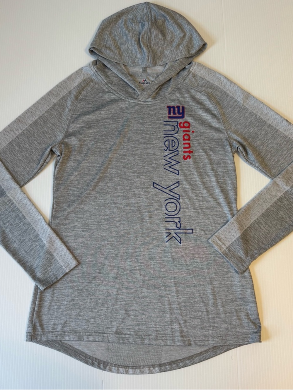 New York NY Giants Majestic Base Hoodie Women's Large Grey NFL Football Shirt
